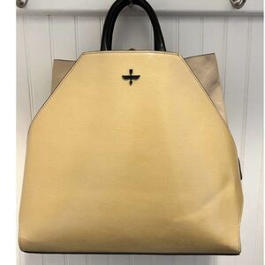 Pour La Victoire Yellow and Cream Origami Handbag